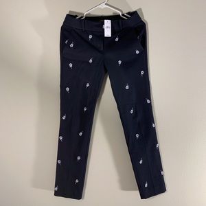 LOFT work trousers with rose detail (size 0)